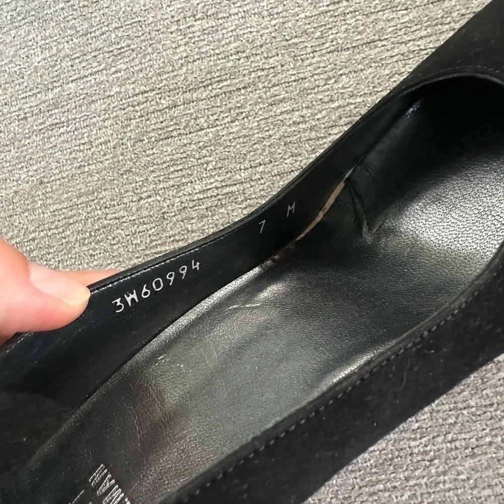 NEW Stuart Weitzman Black Suede Platform Stiletto Pumps Size 7m